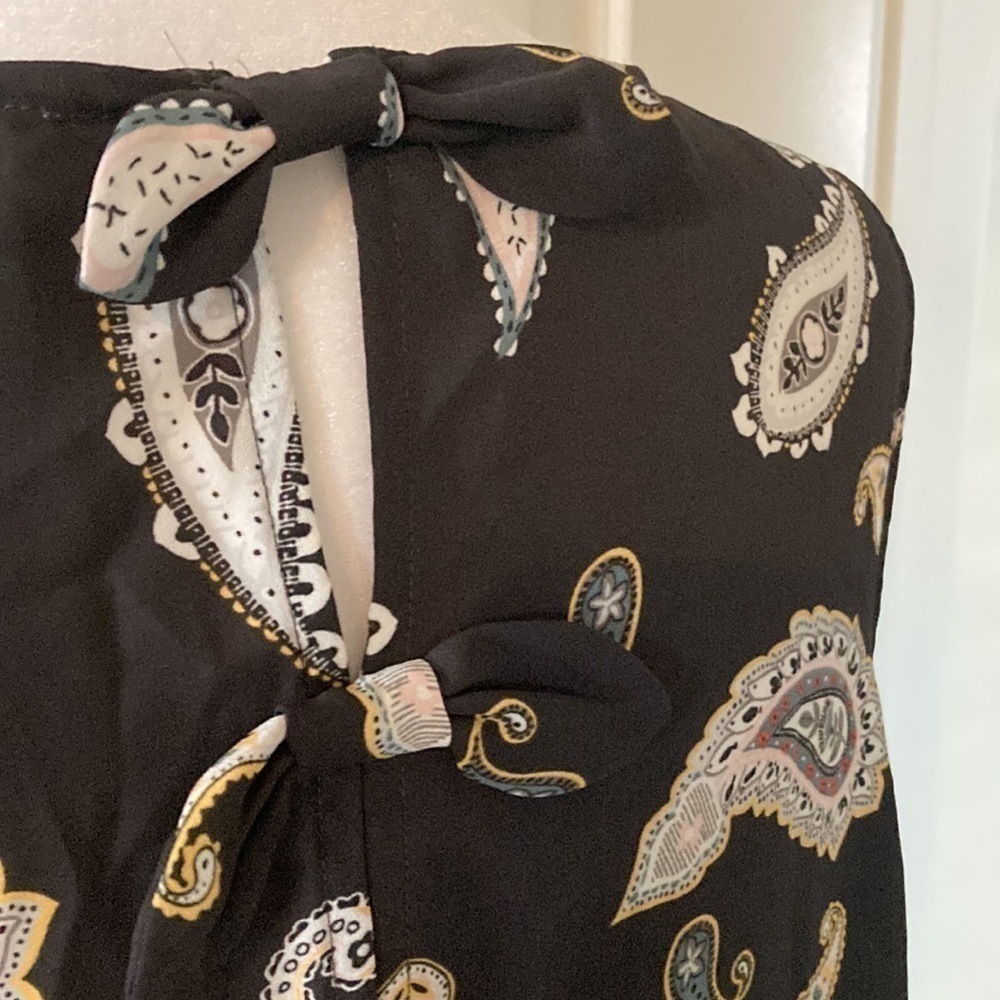 LOFT Outlet large petite blouse sleeveless paisley brown - Picture 8 of 10